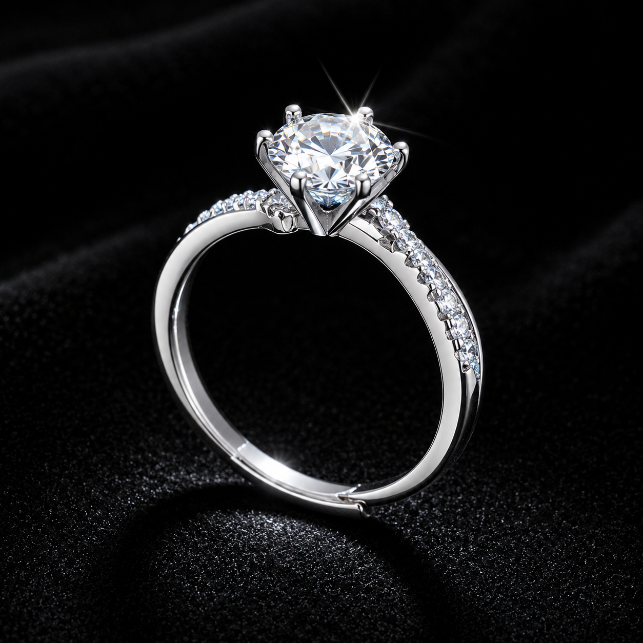 Moissanite Adjustable Ring