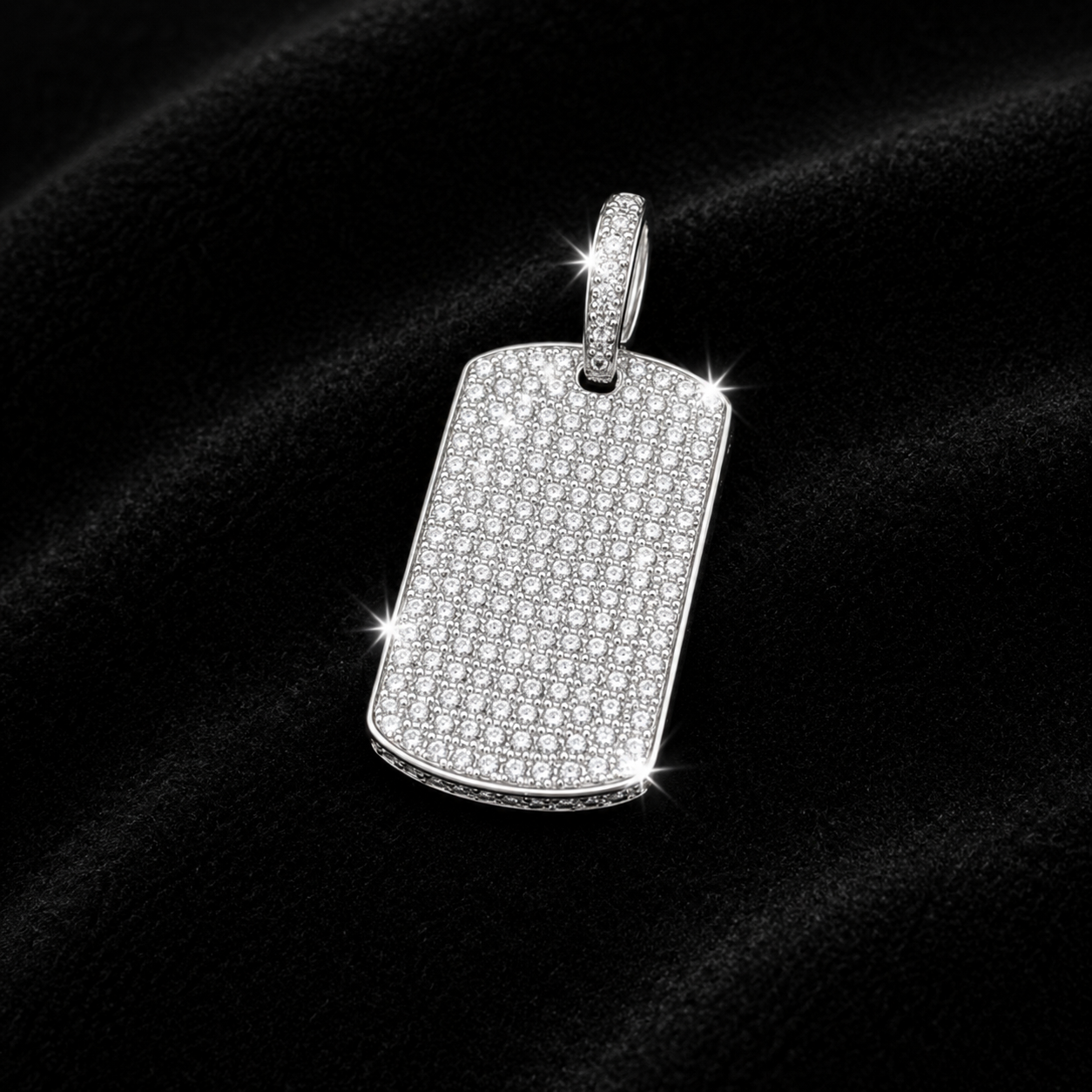 Moissanite Dog Tag Pendant