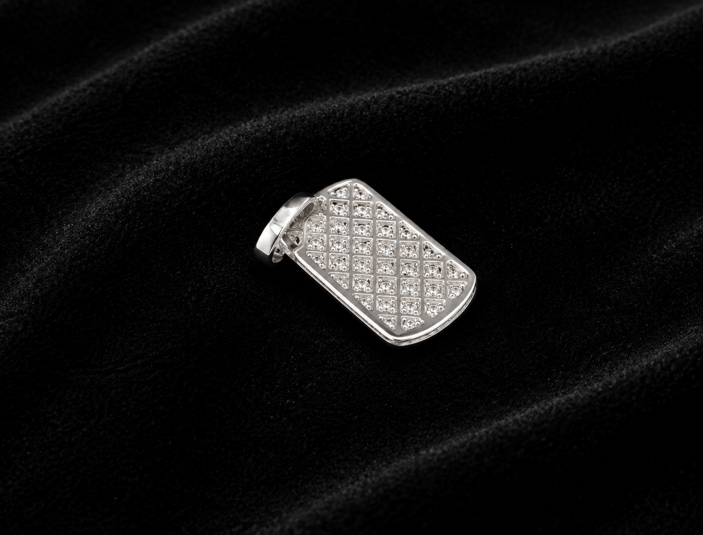 Moissanite Dog Tag Pendant