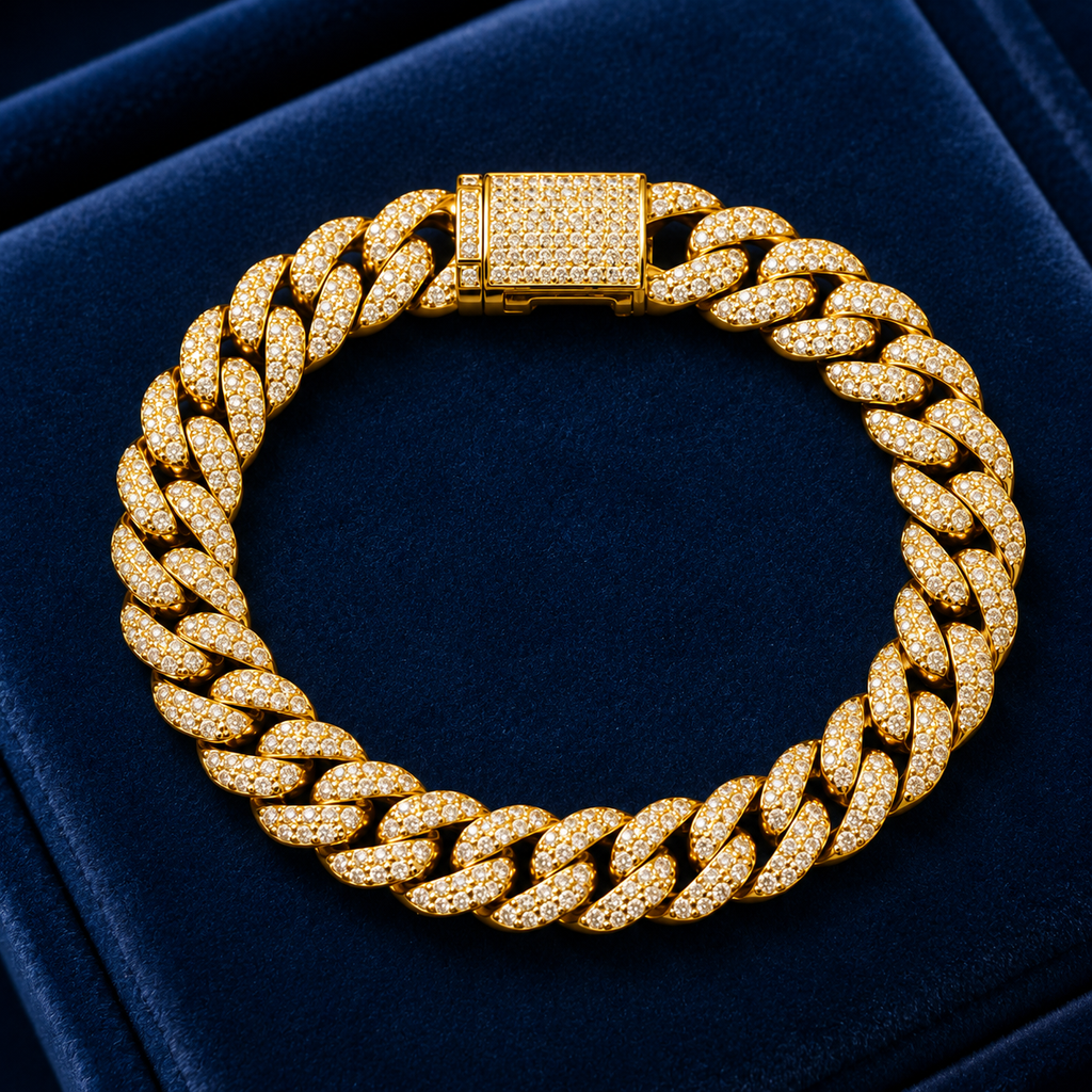 10mm Moissanite Cuban Link Bracelet