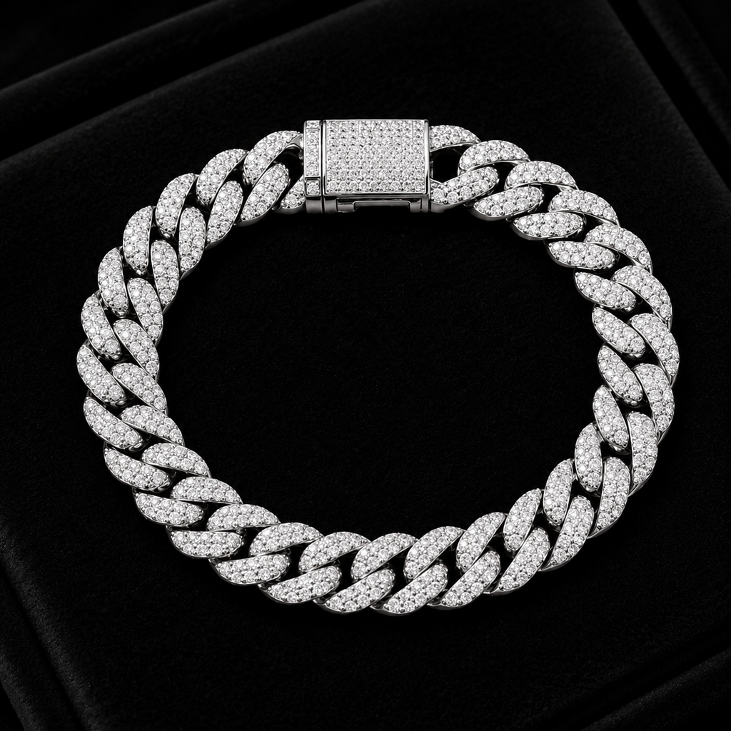 10mm Moissanite Cuban Link Bracelet