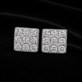 Moissanite Square Halo Earrings